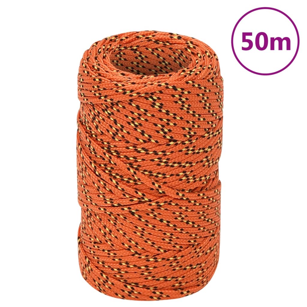Lodní lano oranžové 2 mm 50 m polypropylen 152636