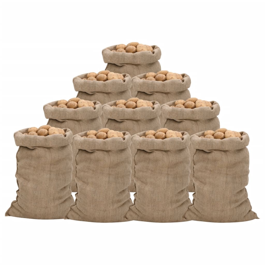 Jutové pytle 10 ks 60 x 105 cm 100% juta 340 g/m² 155784