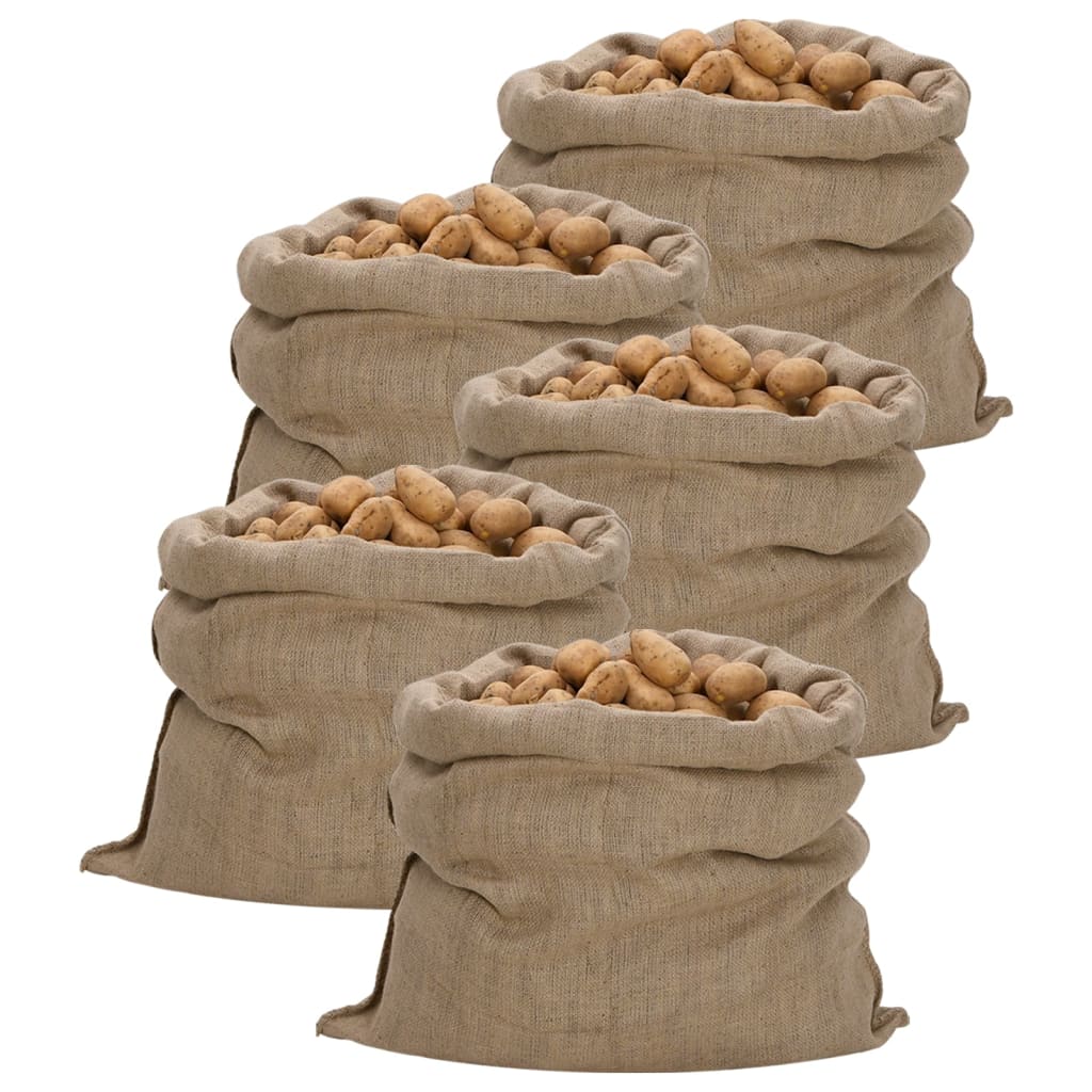 Jutové pytle 5 ks 100 x 110 cm 100% juta 340 g/m² 155787