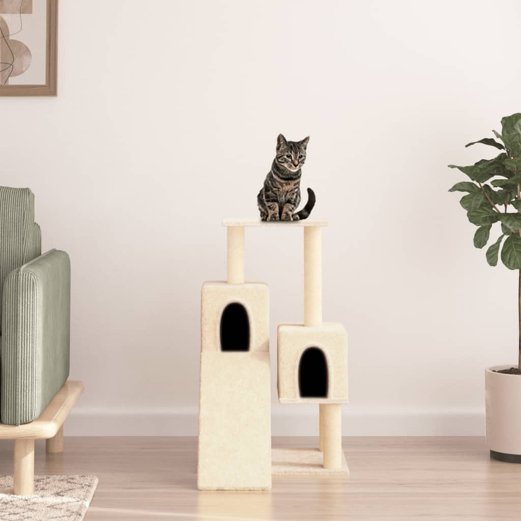 Škrabadlo pro kočky se sisalovými sloupky krémové 82 cm 171777