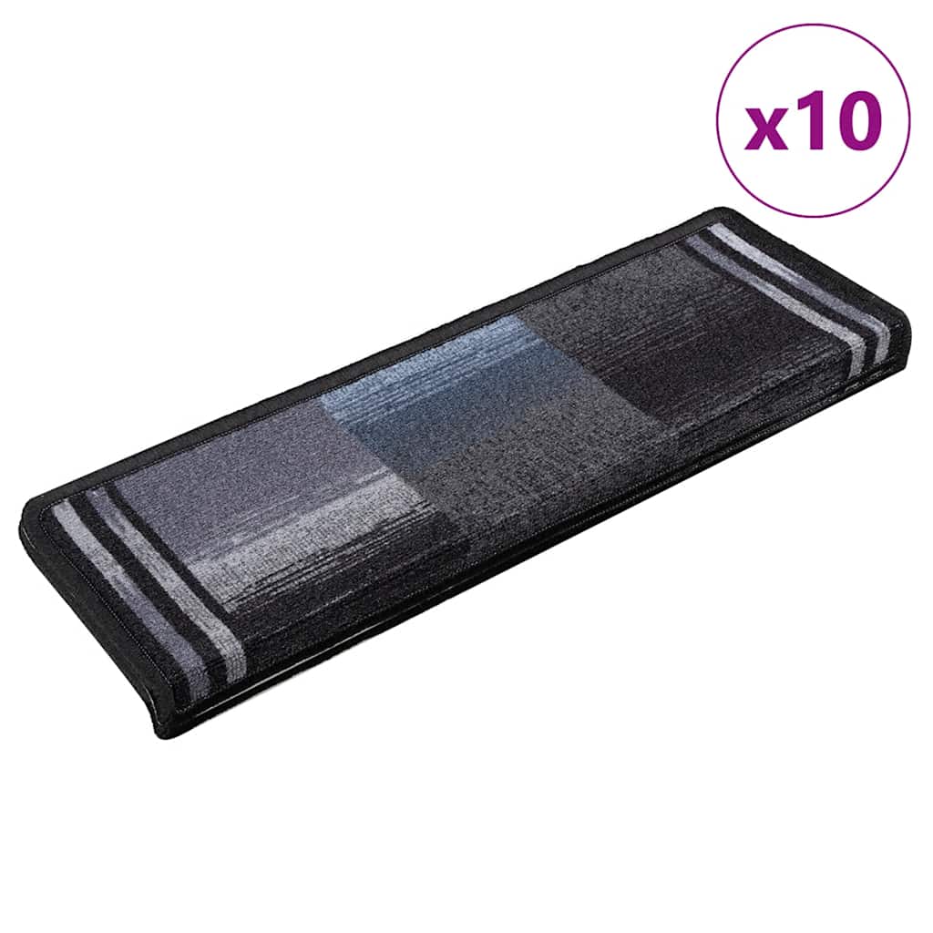 Nášlapy na schody samolepicí 10 ks 65x21x4 cm černošedé 149843