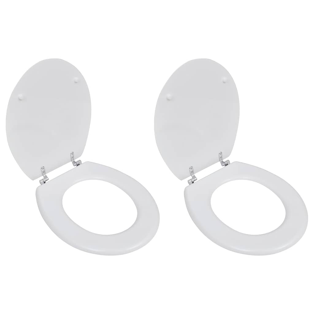 WC sedátka s víkem 2 ks MDF bílá 275907