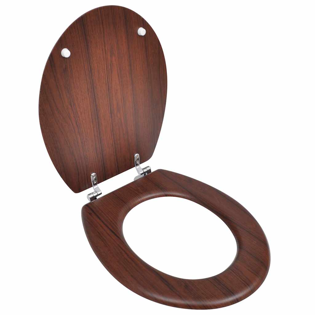 WC sedátko MDF s víkem jednoduchý design hnědé 140803