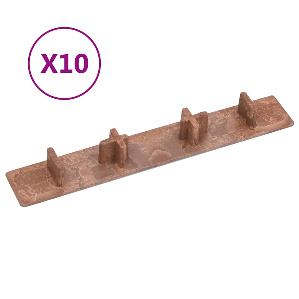 Koncové krytky 10 ks hnědé plast 149002