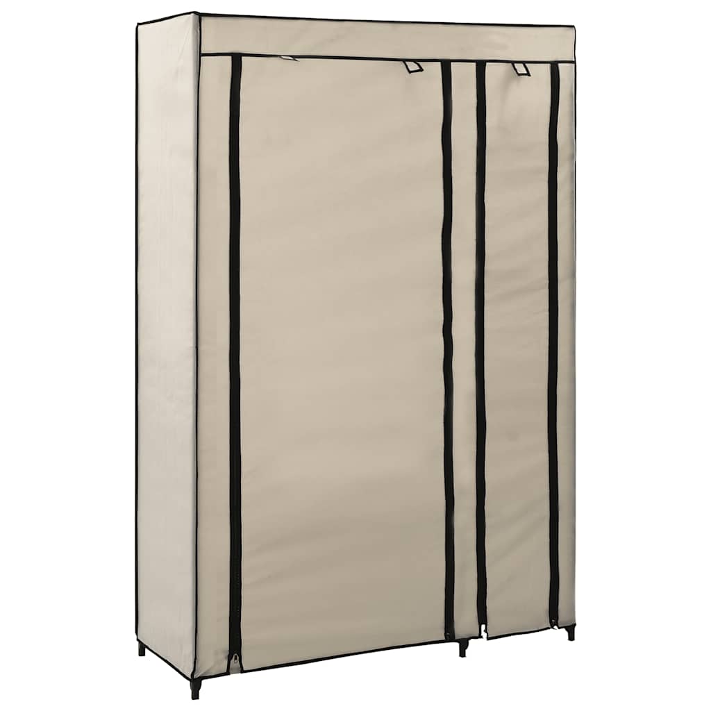Skládací šatní skříň krémová 110 x 45 x 175 cm textil 282422