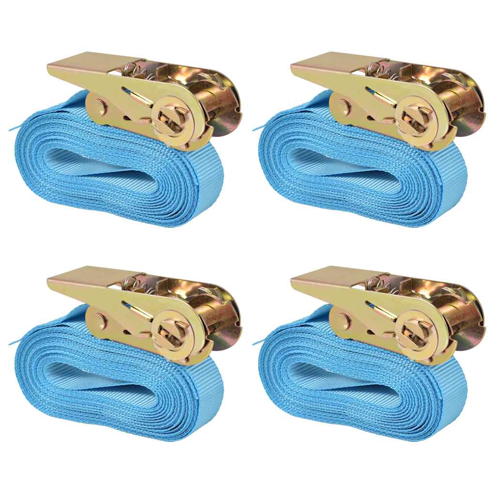 Ráčnové upínací pásy 4 ks 0,8 tun 6m x 25mm modré 142652