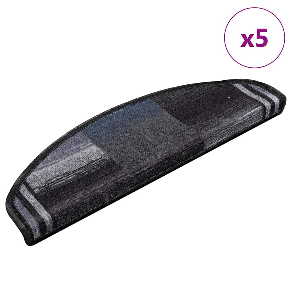 Nášlapy na schody samolepicí 5 ks 65x21x4 cm černošedé 149834
