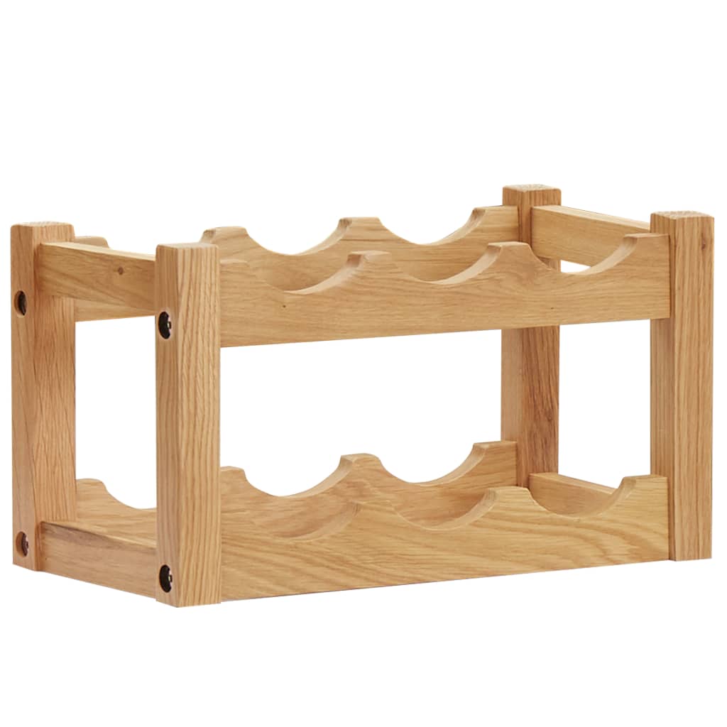 Stojan na víno na 6 lahví 37 x 21 x 21 cm masivní dubové dřevo 289201