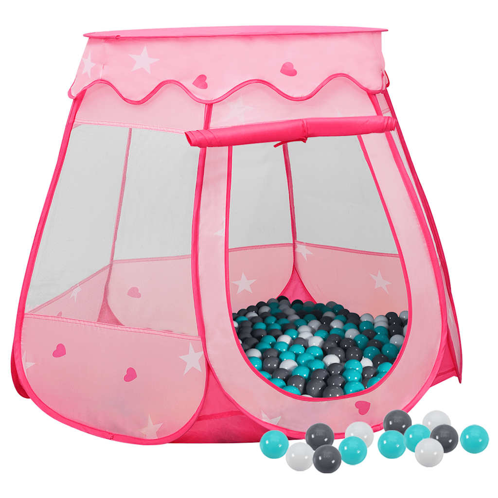 Dětský stan na hraní s 250 míčky růžový 102 x 102 x 82 cm 3107725