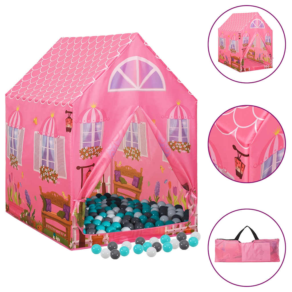 Dětský stan na hraní s 250 míčky růžový 69 x 94 x 104 cm 3107749