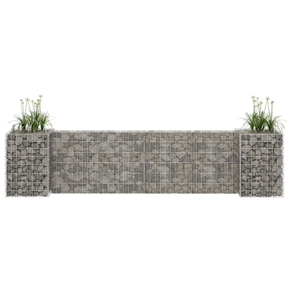 Gabionový truhlík ve tvaru písmene H ocelový drát 260x40x60 cm 145659