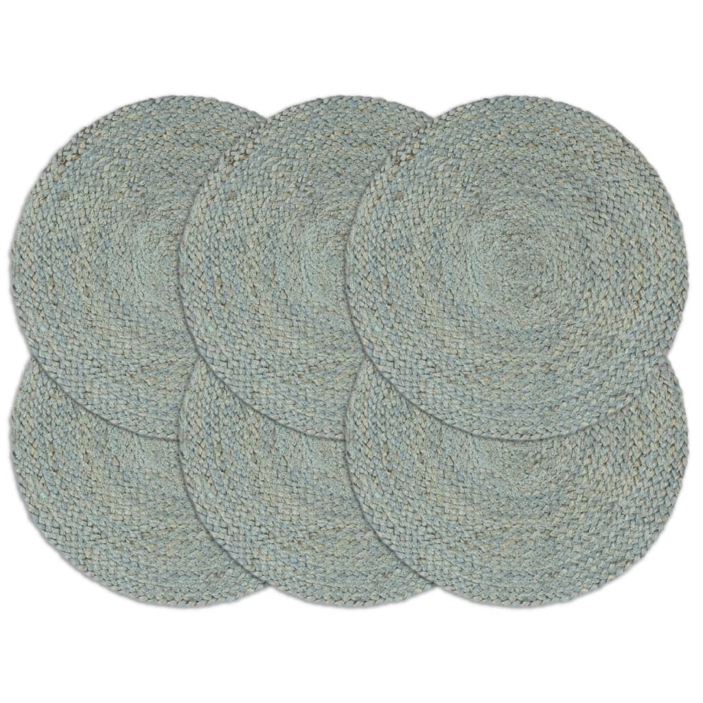 Prostírání 6 ks olivově zelené 38 cm kulaté juta 133841