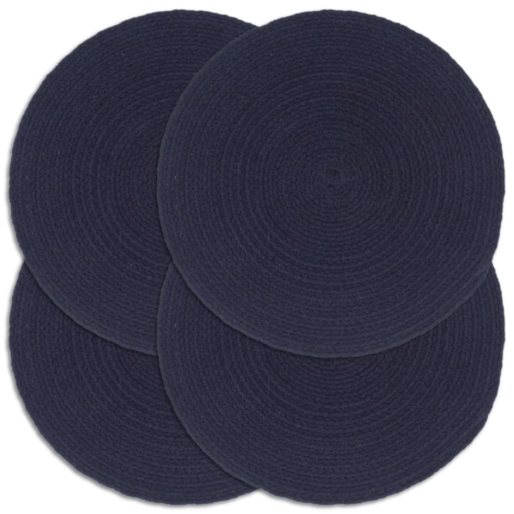 Prostírání 4 ks námořnická modrá 38 cm kulaté bavlna 133850