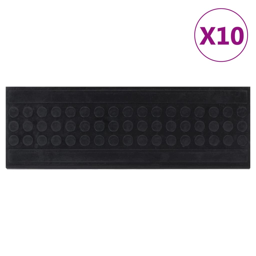 Nášlapy na schody 10 ks 25 x 75 cm guma 155637
