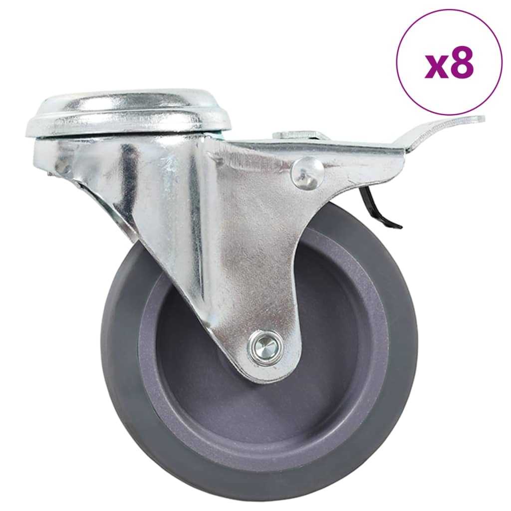 8 ks otočná kolečka s otvorem pro šroub 75 mm 277856