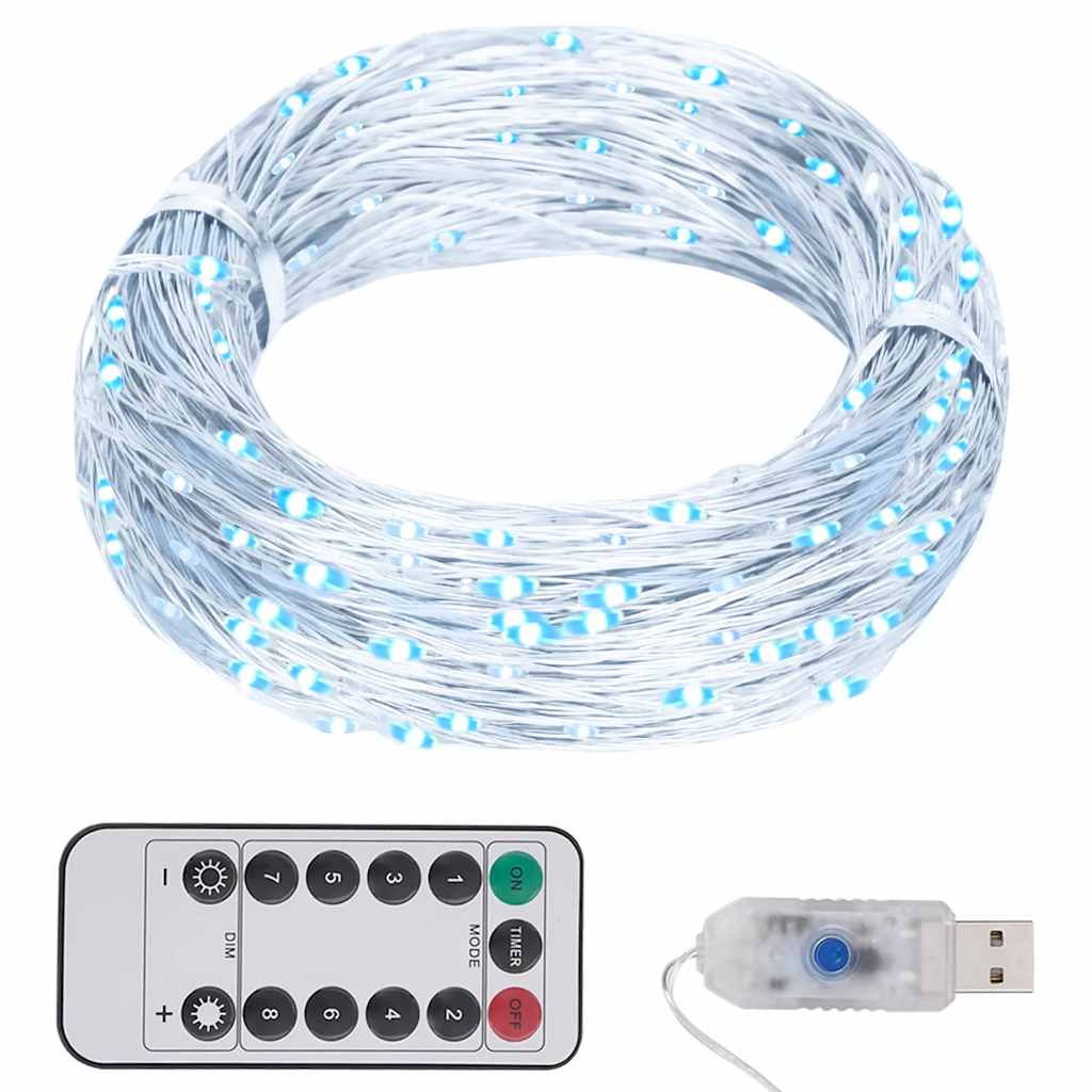 Světelný LED řetěz s 300 LED diodami studený bílý 30 m 330051