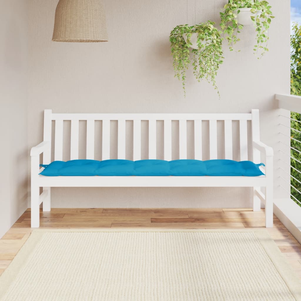 Poduška na zahradní lavici světle modrá 180x50x7cm látka oxford 314972