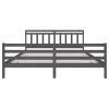 Rám postele šedý masivní dřevo 200 x 200 cm 3100676