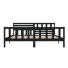 Rám postele černý masivní dřevo 200 x 200 cm 3101177