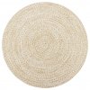 Ručně vyráběný koberec juta bílý a přírodní 90 cm