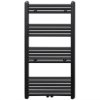Černý žebříkový radiátor na ručníky rovný ústřední topení 600x1160 mm 141908