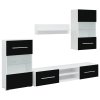 Pětidílná obývací stěna s LED osvětlením černá 243864