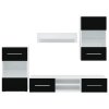 Pětidílná obývací stěna s LED osvětlením černá 243864