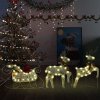 Vánoční dekorace sobi se sáněmi 60 LED diod venkovní zlatí