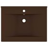 Luxusní umyvadlo otvor na baterii tmavě hnědé 60x46 cm keramika 147028