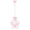 Stropní svítidlo s korálky růžové kulaté E14 281595