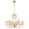 Lustr s křišťálovými korálky zlatý kulatý 6 x E14 281603