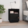 Noční stolek černý 40 x 34 x 55 cm masivní borové dřevo 818323