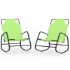Houpací lehátka 2 ks zelená ocel a textilen 318143