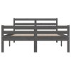 Rám postele šedý masivní dřevo 150 x 200 cm King Size 814826