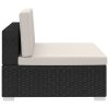 4dílná zahradní sedací souprava s poduškami polyratan černá 47268