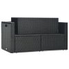 6dílná zahradní sedací souprava s poduškami polyratan černá 47809