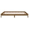 Rám postele s LED světlem medově hnědý 160x200 cm masivní dřevo 820619
