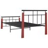 Rám postele kov a masivní dubové dřevo 90 x 200 cm 324890
