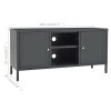 TV stolek antracitový 105 x 35 x 52 cm ocel a sklo 336060