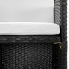 9dílný zahradní jídelní set s poduškami polyratan černý 42522