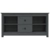 TV skříňka šedá 103 x 36,5 x 52 cm masivní borové dřevo 814571