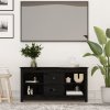 TV skříňka černá 103 x 36,5 x 52 cm masivní borové dřevo 814573