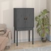 Skříň highboard šedá 60x40x120 cm masivní borové dřevo 821746