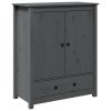 Skříň highboard šedá 83 x 41,5 x 100 cm masivní borové dřevo 823516