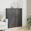 Skříň highboard šedá 83 x 41,5 x 100 cm masivní borové dřevo 823516