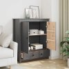 Skříň highboard šedá 83 x 41,5 x 100 cm masivní borové dřevo 823516