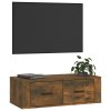 Závěsná TV skříňka kouřový dub 80 x 36 x 25 cm kompozitní dřevo 816837