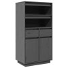 Skříň highboard šedá 60 x 40 x 116,5 cm masivní borové dřevo 814536