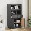 Skříň highboard šedá 60 x 40 x 116,5 cm masivní borové dřevo 814536