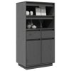 Skříň highboard šedá 60 x 40 x 116,5 cm masivní borové dřevo 814536